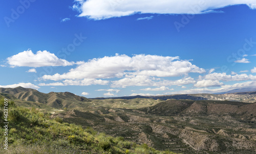 View from the Sierra Cabrera towards Sorbas Almeria Spain