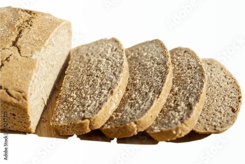 Organic yeast sliced  bread isolated on white background