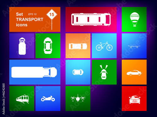 Vector Set of transport icons and navigator. metro style