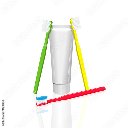 toothpaste and toothbrush