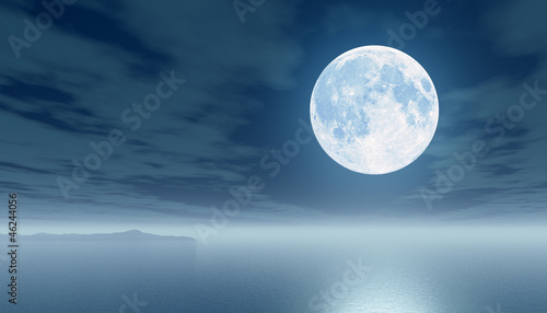 Moon over the sea photo