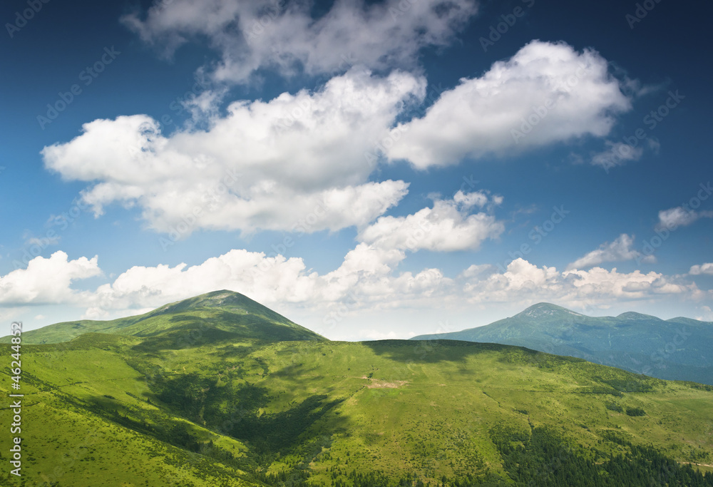 Highest Ukrainian mountains panorama