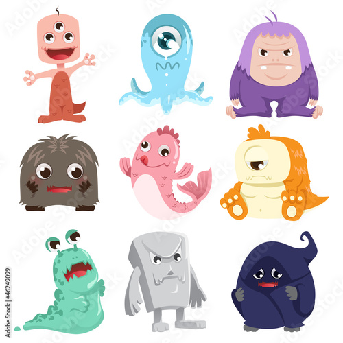Cute monsters characters