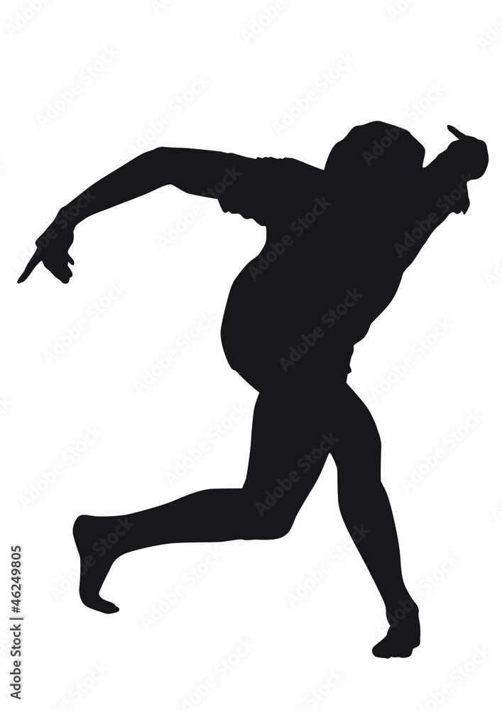Dancer silhouette on a white background Dancer silhouette on a white background