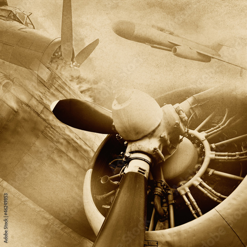 Canvas Print Retro aviation, vintage background