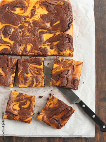 Pumpkin swirl brownies