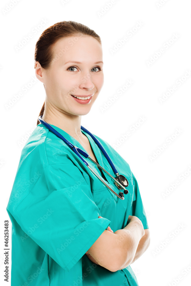 Confident female doctor with his arms crossed Confident female doctor with his arms crossed