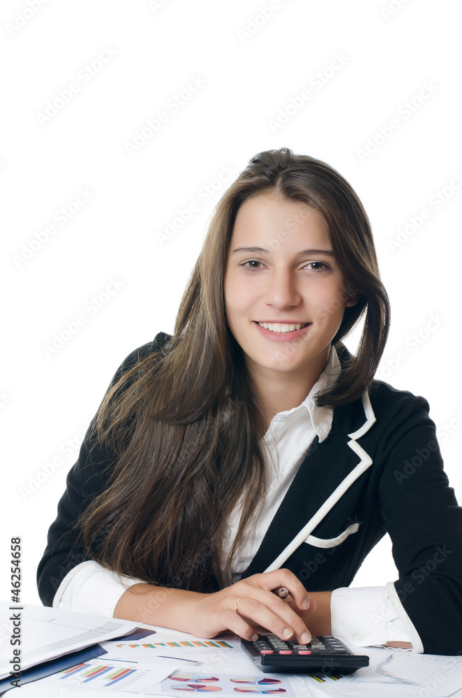 Portrait of the young beautiful businesswoman Portrait of the young beautiful businesswoman