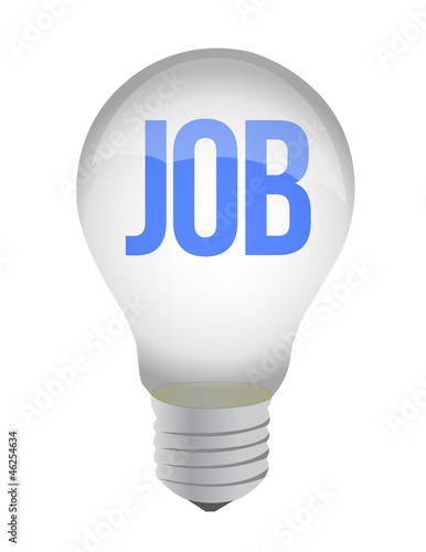 lightbulb with the word job inside