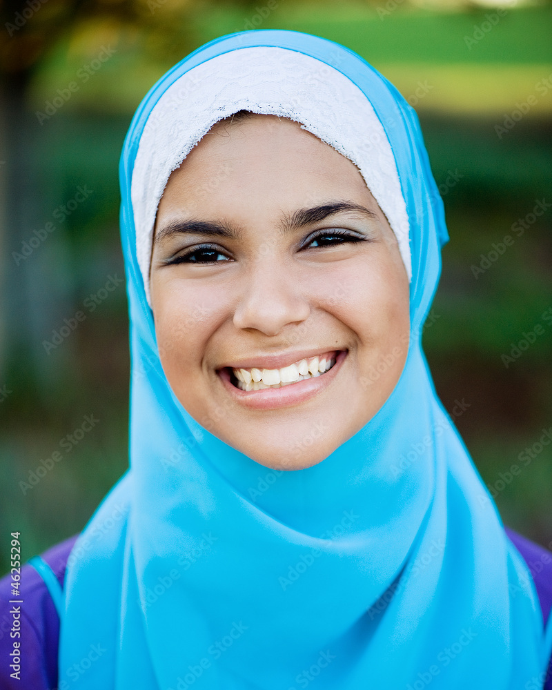 Beautiful Muslim Teen Girl Wearing Hijab Stock Photo | Adobe Stock