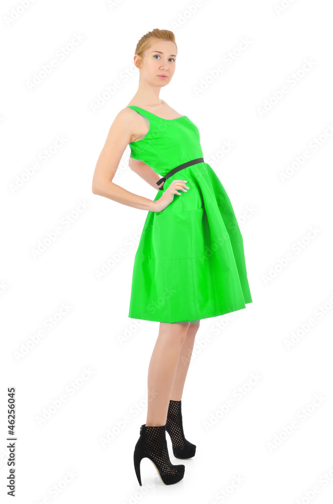 Fashion concept with model on white Fashion concept with model on white