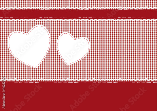 Karte, Karo rot mit Herzen