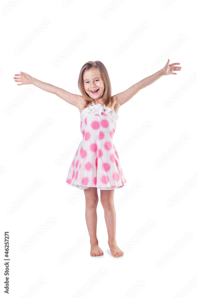Cute little girl isolated on the white Cute little girl isolated on the white