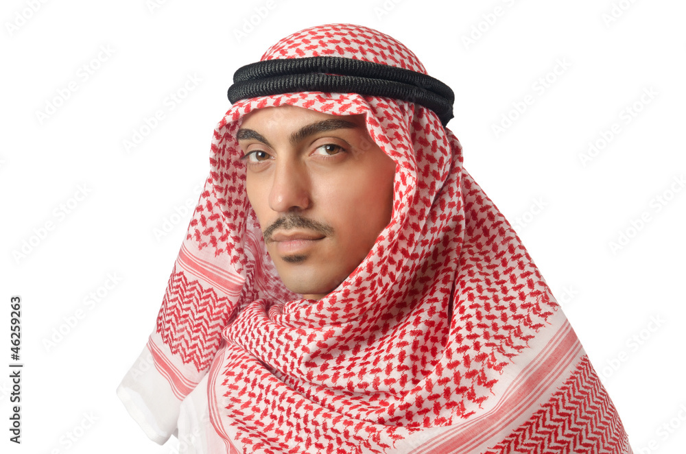 Diversity concept with arab on white Diversity concept with arab on white
