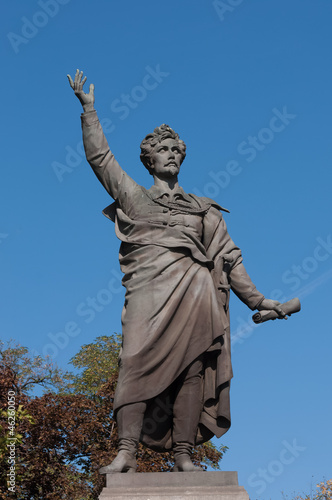 Sandor Petofi statue in Budapest
