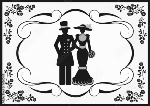 vintage wedding couple