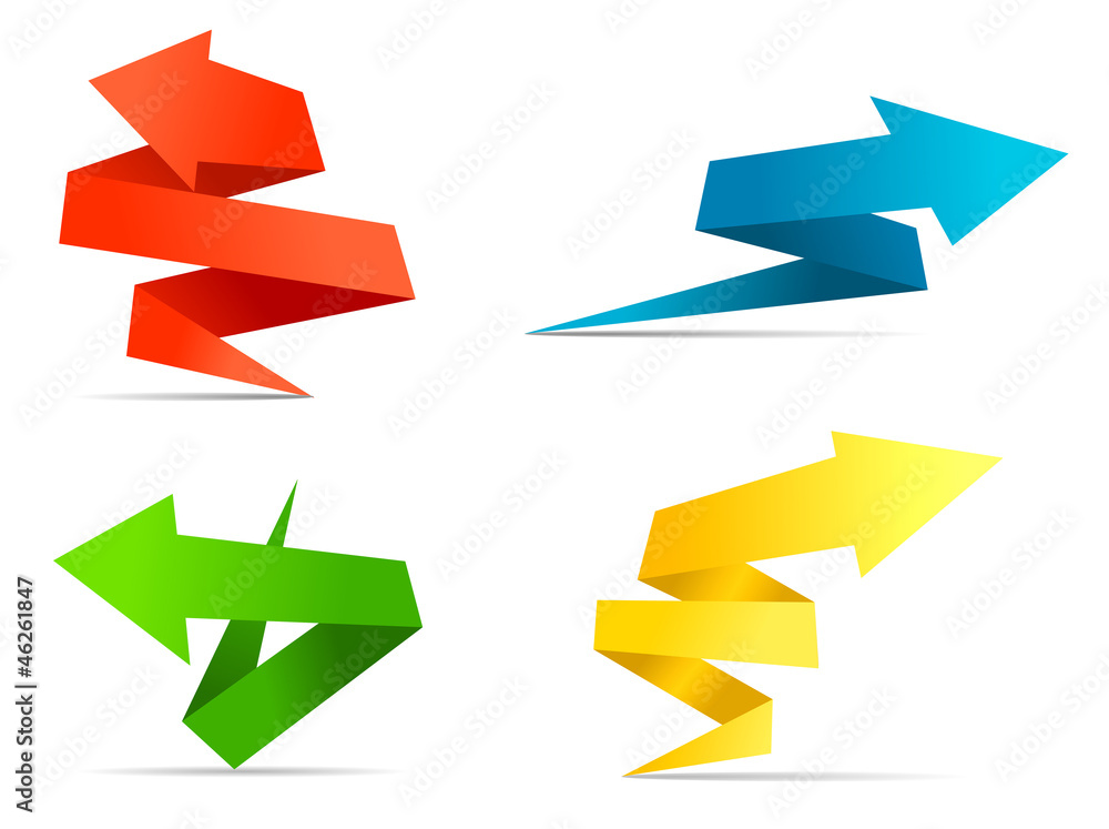 Origami arrow banners and labels Origami arrow banners and labels