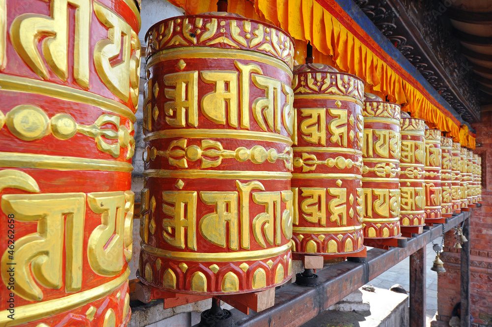 Fotografia Buddhist prayer wheels