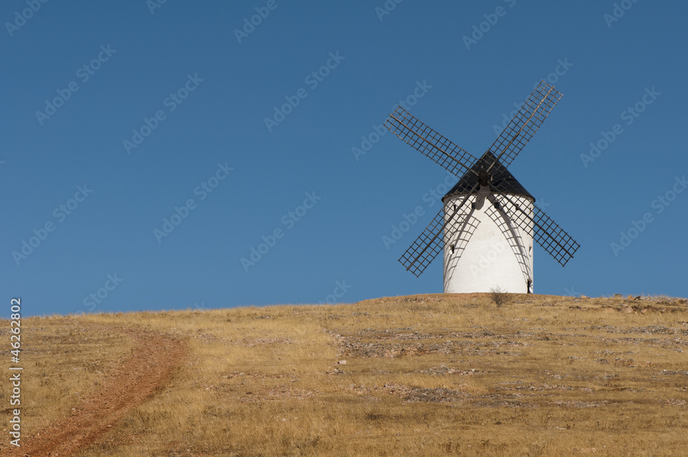 White ancient windmill