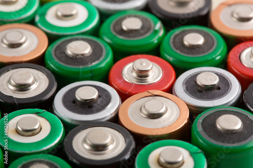 Many colorful batteries