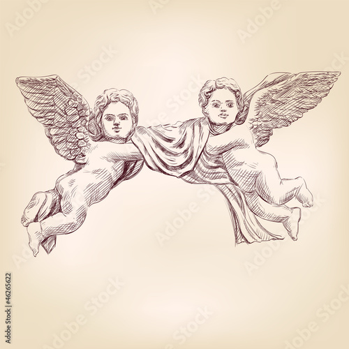 angels or cupid isolated