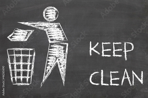 Quadro su tela keep clean sign
