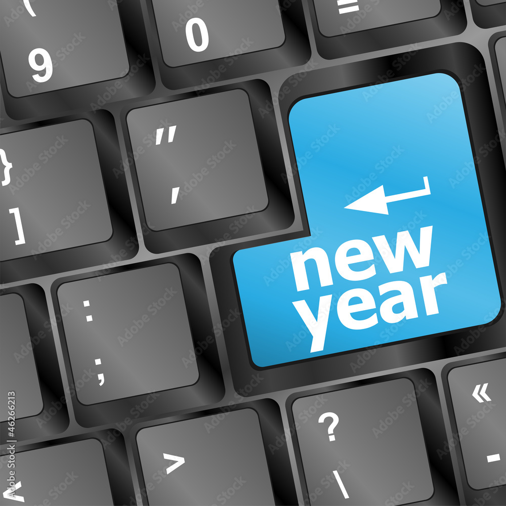 Computer Keyboard with Happy New Year 2013 Key Computer Keyboard with Happy New Year 2013 Key