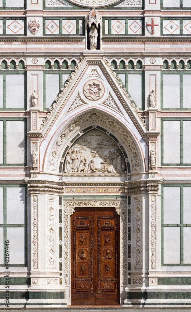 Entrance of Basilica of Santa Croce, Florence, Italy