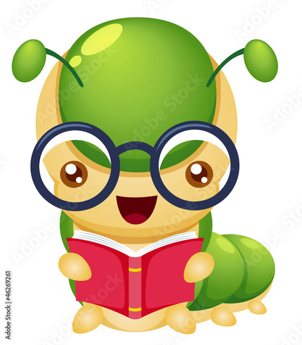 illustration of Cartoon book worm vector