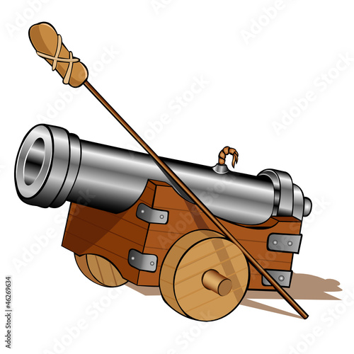pirate gun cannon icon isolated
