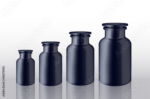 set of bottles blacks