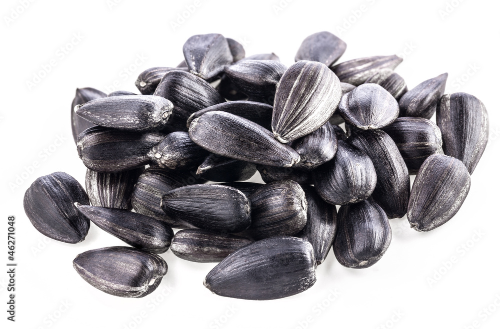 Sunflower seeds isolated on white background Sunflower seeds isolated on white background