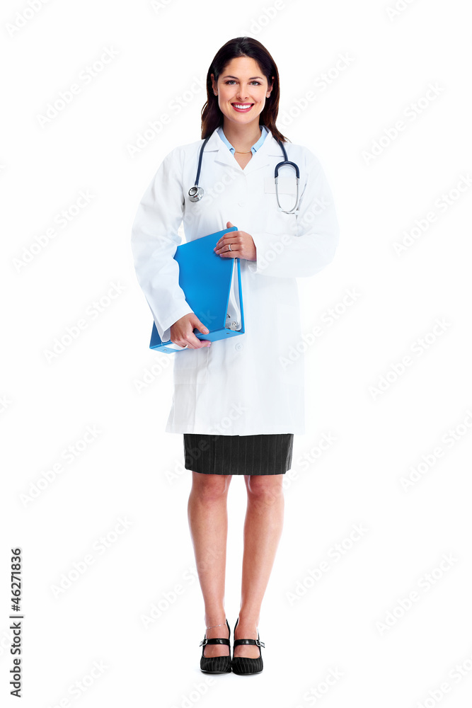 Smiling medical doctor woman with stethoscope. Smiling medical doctor woman with stethoscope.