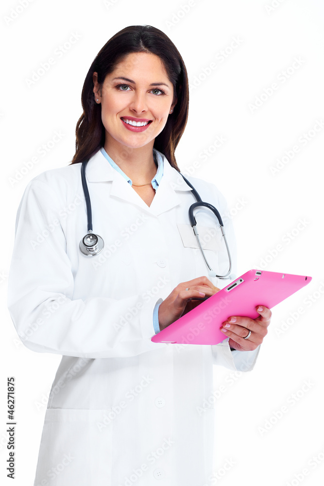 Smiling medical doctor woman with stethoscope. Smiling medical doctor woman with stethoscope.