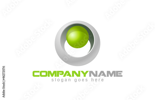 Logo Sci-fi sphere. Biotechnology theme. Eco.
