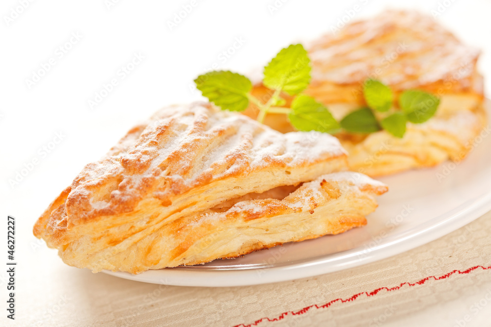 Apple cakes on plate