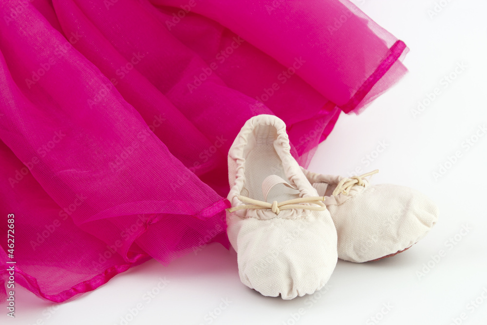 Ballet skirt with ballet shoes of a girl Ballet skirt with ballet shoes of a girl