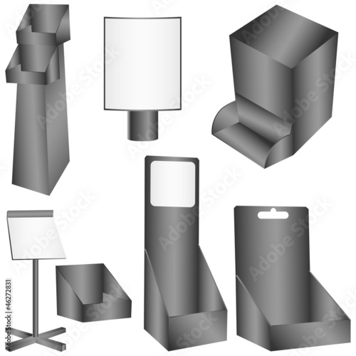 Black advertising display pannel set on white