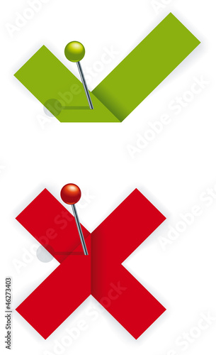 Paper tick and cross