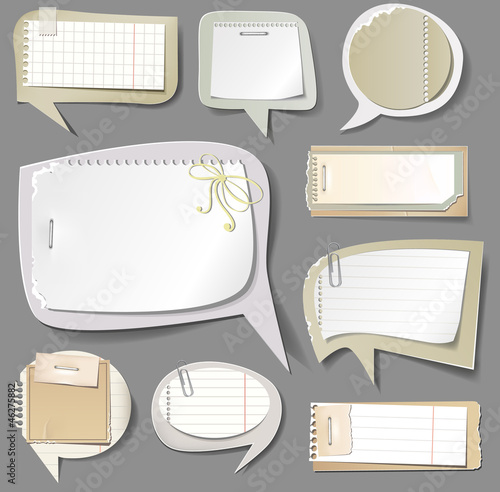 Retro paper bubbles speech