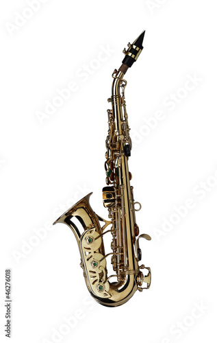 saxophone isolated under the white background   Clipping path  