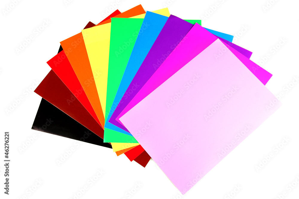 Fototapeta premium Color paper isolated on white