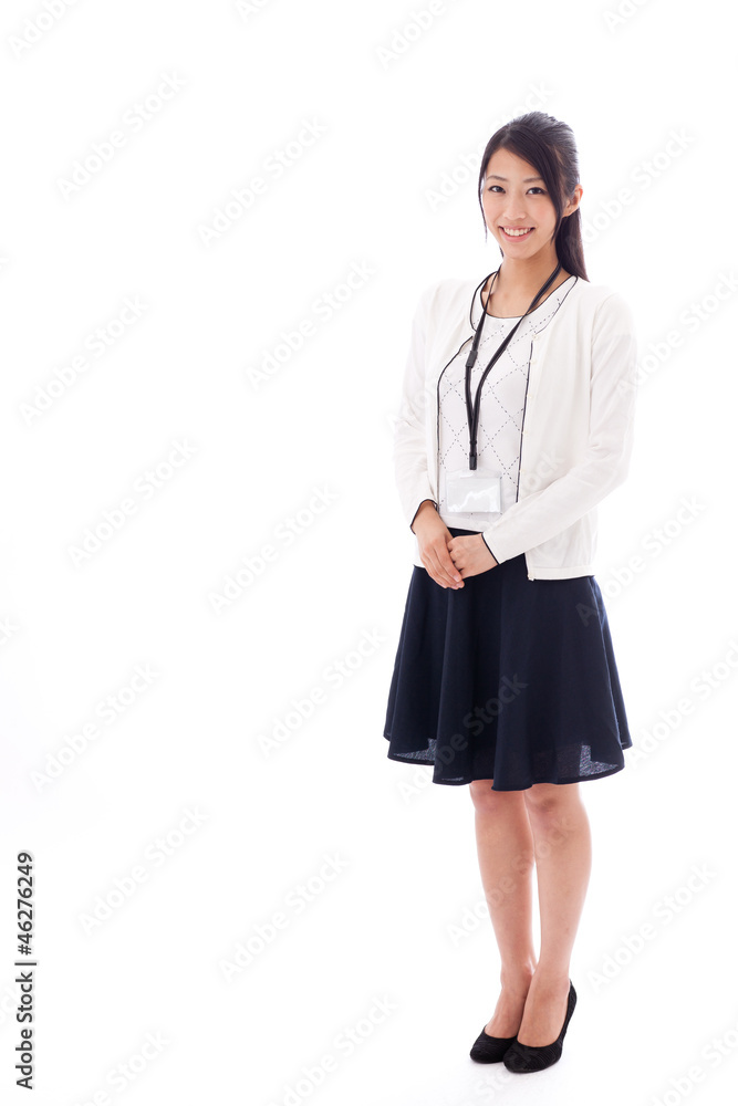 attractive asian businesswoman on white background attractive asian businesswoman on white background