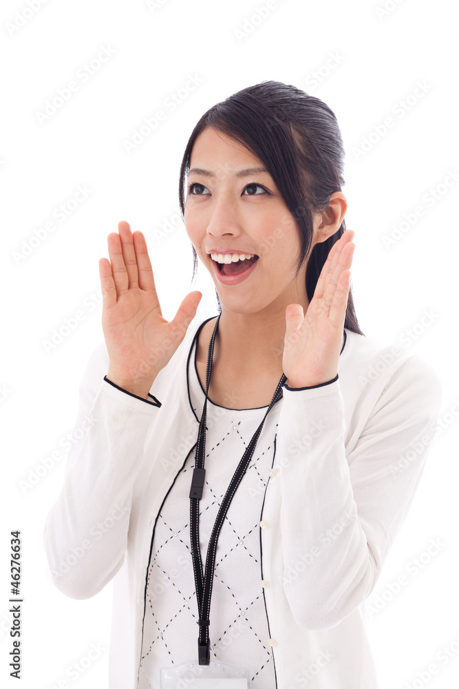 attractive asian businesswoman on white background attractive asian businesswoman on white background