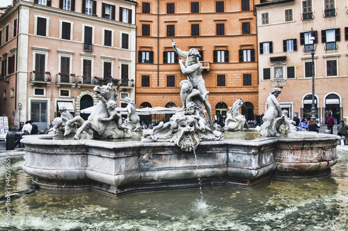 Poseidon fountain , Navona square Rome
