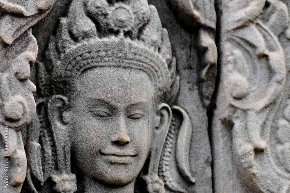 detail of stone carvings in angkor wat,cambodia. detail of stone carvings in angkor wat,cambodia.