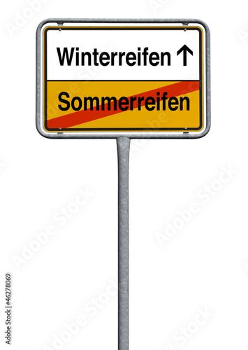 Ortsschild Reifenwechsel