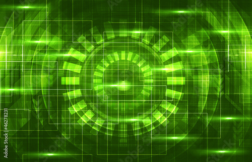 Abstract dark green technical background