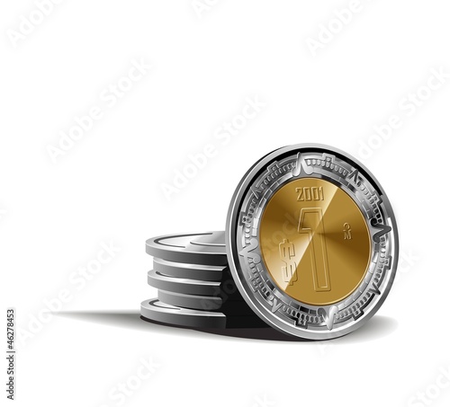 mexican peso coins vector illustration in color financial theme