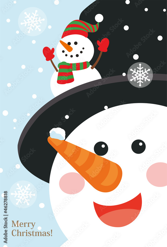 クリスマス 雪だるま クリスマスカード Stock イラスト Adobe Stock